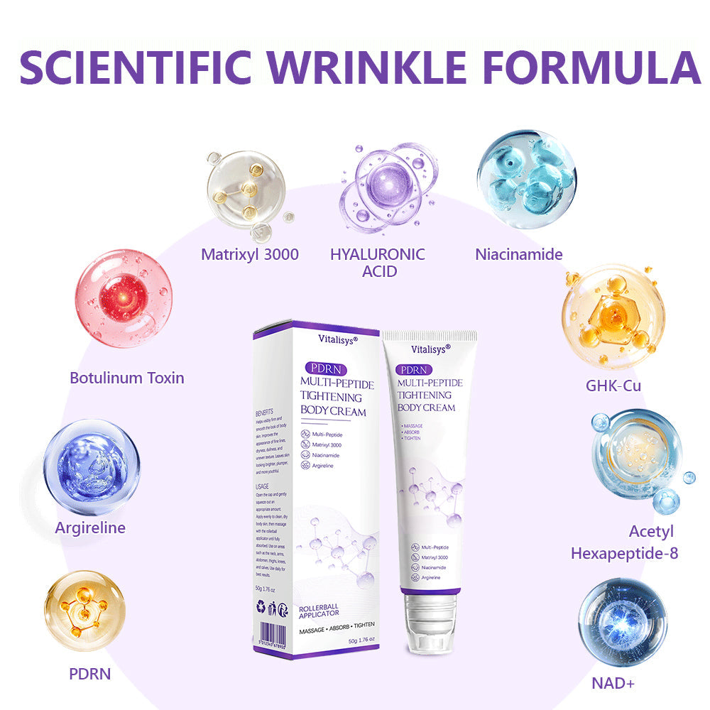 HISKIN®💟PDRN Multi-Peptide Massaging Body Roller Cream- Anti-aging, Hydrating, Skin Firming & Lifting, Skin Repair, Even Tone, Acne and Dark Spot Treatment, Wart and Mole Removal, and Psoriasis Relief