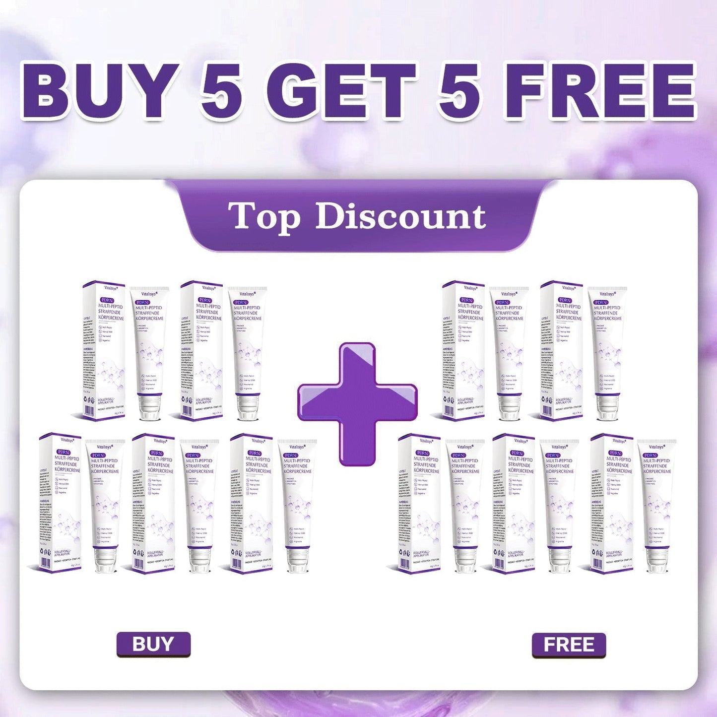 HISKIN®💟PDRN Multi-Peptide Massaging Body Roller Cream- Anti-aging, Hydrating, Skin Firming & Lifting, Skin Repair, Even Tone, Acne and Dark Spot Treatment, Wart and Mole Removal, and Psoriasis Relief