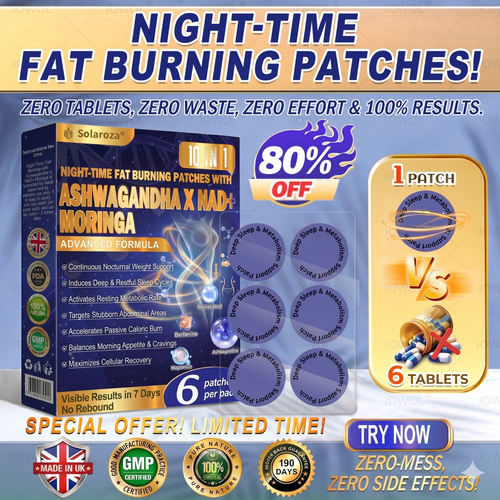 IOWOL® Nighttime Metabolic Patches! No pills, no fuss, and no waste. Just 100% commitment to your wellness goals.