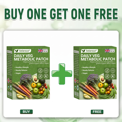 🌿 Official UK Stockist | Solaroza® Daily Vegetable Metabolic Patch Harnessing organic plant extracts and phytonutrients from 39 vegetables and leafy greens. Our patches support natural detox, healthy digestion, and metabolic reset