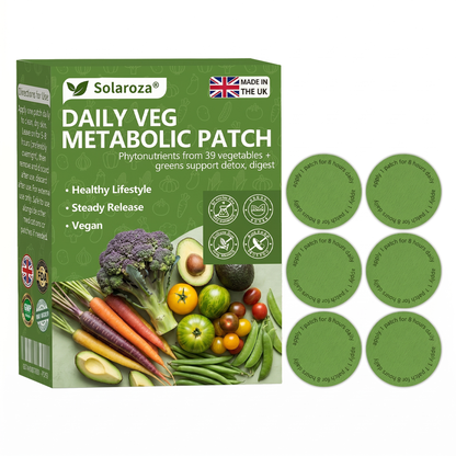 🌿 Official UK Stockist | Solaroza® Daily Vegetable Metabolic Patch Harnessing organic plant extracts and phytonutrients from 39 vegetables and leafy greens. Our patches support natural detox, healthy digestion, and metabolic reset