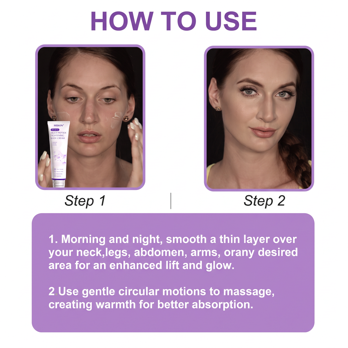 HISKIN®💟PDRN Multi-Peptide Massaging Body Roller Cream- Anti-aging, Hydrating, Skin Firming & Lifting, Skin Repair, Even Tone, Acne and Dark Spot Treatment, Wart and Mole Removal, and Psoriasis Relief